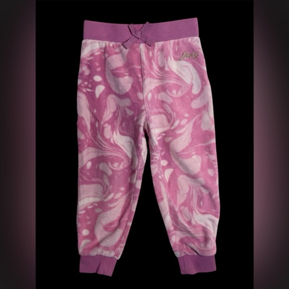 Juicy Couture Toddler Girl Pink Marble Jogger Sweatpants Size 2T